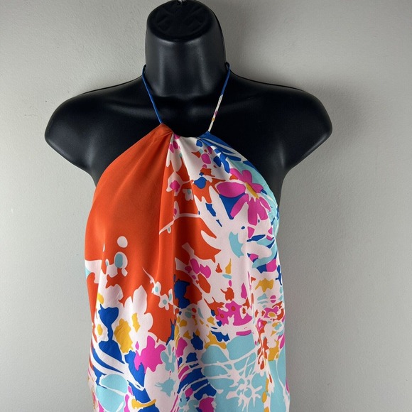 Julie Brown NYC Halter Top OS Colorful Sleeveless Lined Sexy Tie Back NWT - Picture 2 of 7